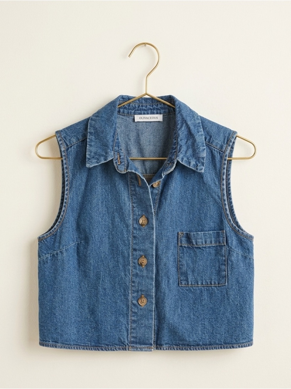 Olivaceous Blue Denim Top